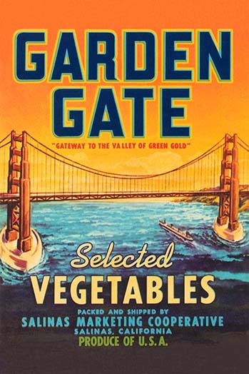Golden Gate Bridge Vegetable Crate Label Poster Print