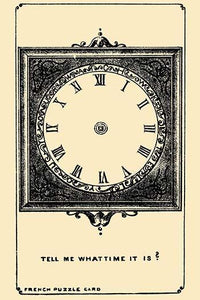 Hidden Time Puzzle Print showcasing vintage trick art with concealed images.