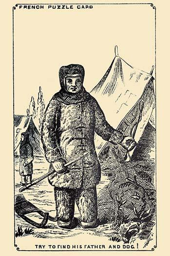 Hidden Man and Dog Vintage Trade Card Poster Print