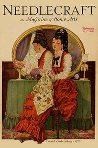 Young Girl Embroidering a Patterned Fabric Poster Print.