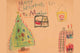 Christmas day scene with Santa and sleigh poster print by Norma Kramer.