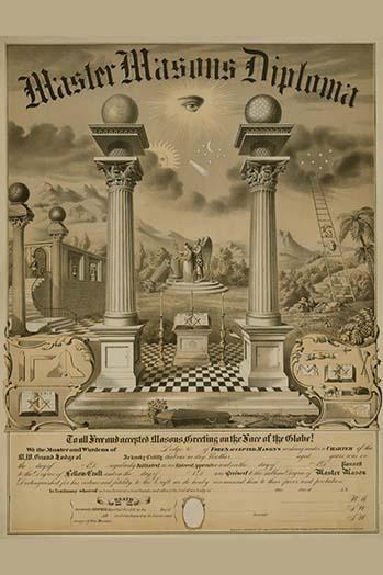 Master Masons Diploma Vintage Art Print by Buyenlarge