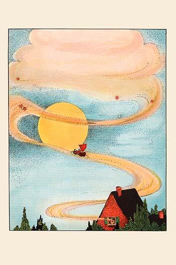 Three Boys Sail Off in a Wooden Shoe Poster Print by Eugene Field.