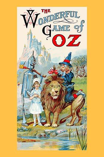 Original game board poster print from Wizard of Oz books featuring lands and characters.