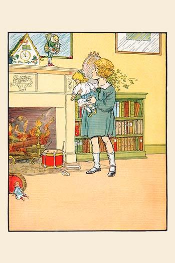 A Boy Doll Meets the Little Girl's Doll Poster Print