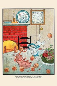 The Gingham Dog and Calico Cat poster print by Eugene Field, featuring playful pets.