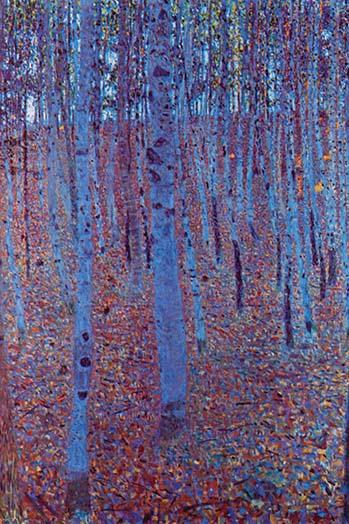 Beech Forest Poster Print by Gustav Klimt, vintage art reproduction