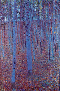Beech Forest Poster Print by Gustav Klimt, vintage art reproduction