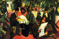 Garden Restaurant Poster Print by August Macke - vintage art reproduction