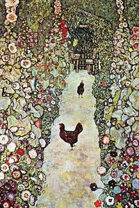 Garden Path with Chickens Poster Print by Gustav Klimt