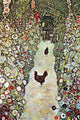 Garden Path with Chickens Poster Print by Gustav Klimt