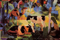 Landscape with Cows and Camels poster print by August Macke