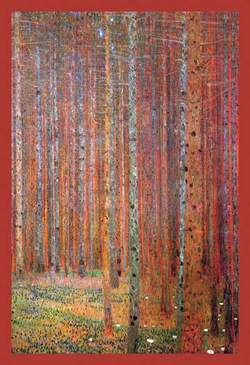 Trees in a Forest Vintage Art Print by Gustav Klimt.