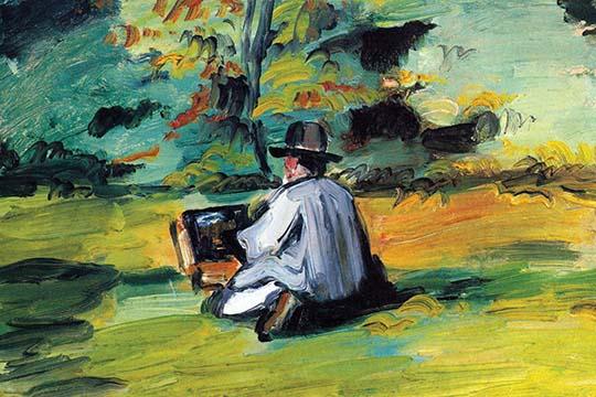 Seated Paul Cezanne Art Poster Print showcasing classic art style.