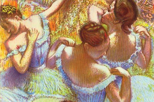 Dancer in Blue poster print by Edward Degas featuring a ballet dancer
