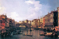 The Rialto Bridge vintage art reproduction poster print by Canaletto.