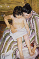 Mother Bathes Her Baby's Toes in a Bowl of Water Poster Print by Renoir
