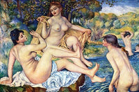 Five Nudes Swimming Fine Art Print by Pierre-Auguste Renoir