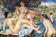 Five Nudes Swimming Fine Art Print by Pierre-Auguste Renoir