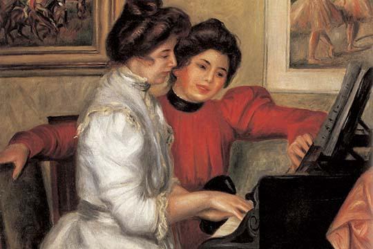 Two Grown Women Seated at the Piano poster print by Renoir.
