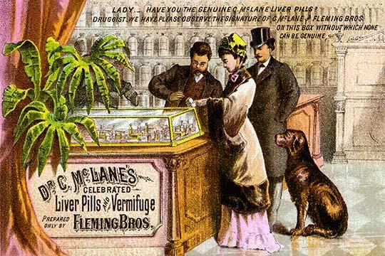 Victorian Medical Trade Card Poster Print featuring McLane Liver Pills