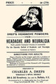 Vintage powder medicine advertisement poster print showcasing acetanilid.