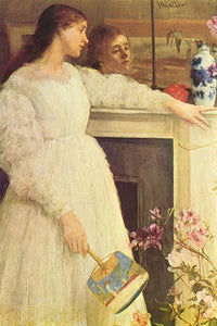 A Girls Stand Before a Fireplace Poster Print by James Abbot McNeill Whistler