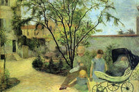 Mother and Children with Baby in Perambulator Poster Print by Paul Gauguin