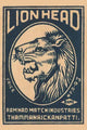 Lion Artwork Poster Print - Vintage Matchbox Design featuring a majestic lion.
