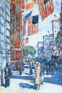 Flags on Fifth Avenue Winter 1919 poster print by Frederick Childe Hassam