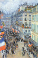 The 14th July, Rue Daunou Poster Print by Frederick Childe Hassam, vibrant Parisian artwork.