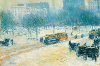 Manhattan Winter in Union Square Poster Print by Frederick Childe Hassam