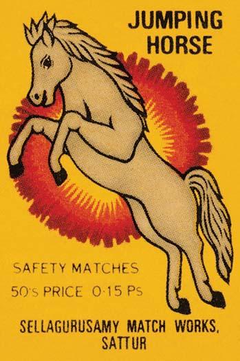 Jumping Horse Vintage Match Label Poster Print