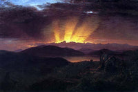 Crepuscular Rays Poster Print by Frederic Edwin Church - Sunlight streaming through clouds