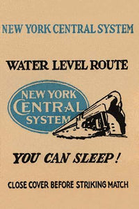Vintage New York Central Railroad Matchbook Cover Advertising Poster Print