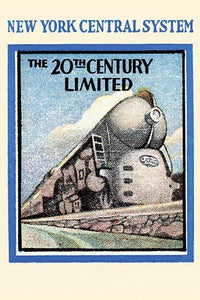 Vintage New York Central Railroad 20th Century Limited Matchbook Cover Poster Print.