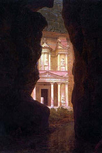 Petra Poster Print by Frederic Edwin Church featuring ancient rock-cut architecture