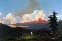 Burial Site with Crucifix Grave Marker scenic poster print by Frederic Edwin Church.