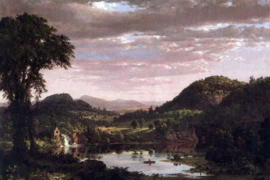 Landscape of New England with Mill House and Pond Poster Print by Frederic Edwin Church