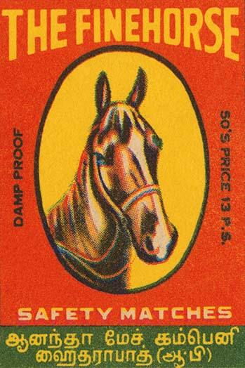 Vintage Pegasus Match Label Poster Print showcasing a mythical creature.