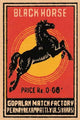 Pegasus Match Label Poster Print featuring a vintage design.