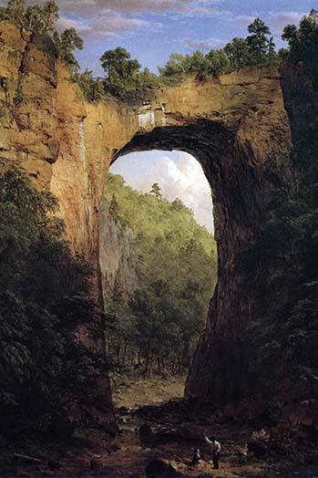 Natural Bridge, Virginia poster print by Frederic Edwin Church showcasing a beautiful vintage landscape.