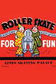 Vintage Roller Rink Stickers Poster Print featuring Line Skating Palace, Creaton, Iowa.