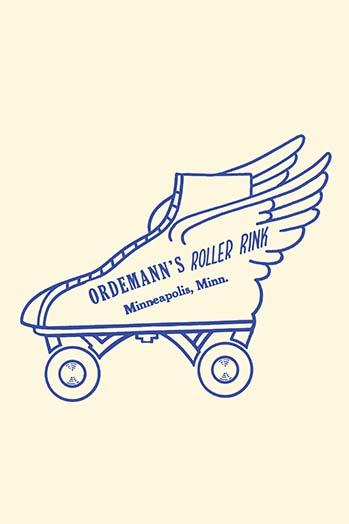 Ordermann's Roller Rink Vintage Sticker Poster Print