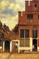 Vintage art reproduction of a Dutch street in Amsterdam poster print.