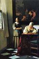 Vintage art print of Woman with Messenger by Johannes Vermeer.