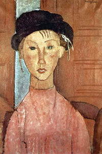 Girl with Hat Poster Print by Amadeo Modigliani