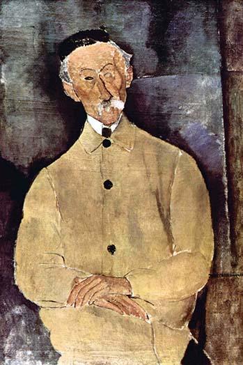 Portrait of Monsieur Lepoutre Fine Art Print by Amadeo Modigliani