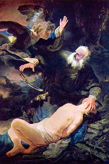The Angel Prevents the Sacrifice of Isaac fine art print by Rembrandt van Rijn