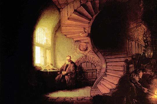The Philosopher Contemplating Poster Print by Rembrandt Van Rijn